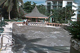 Large pool and bar under renovation