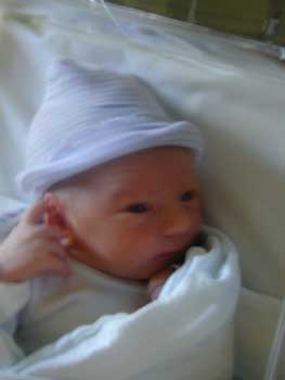 Fuzzy picture of Drew with his eyes open