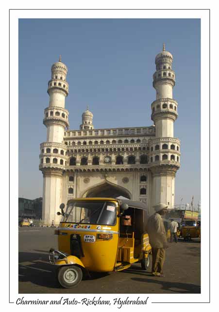 Charminar and Auto-Rickshaw, Hyderabad, India