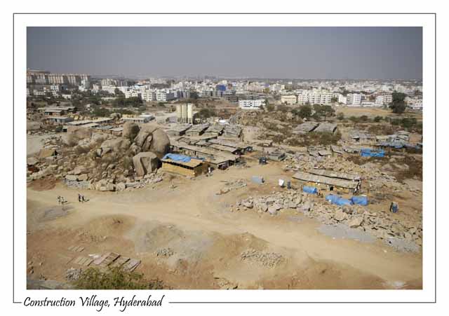 Construction workers' village in HiTech City, Hyderabad,&nbsp;India
