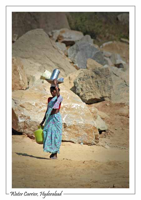 Construction site worker in HiTech City, Hyderabad,&nbsp;India