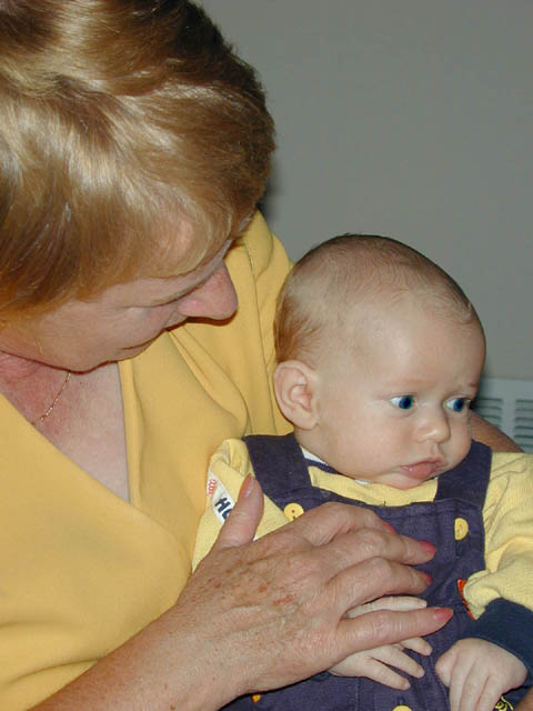 Me sitting on Gran's lap